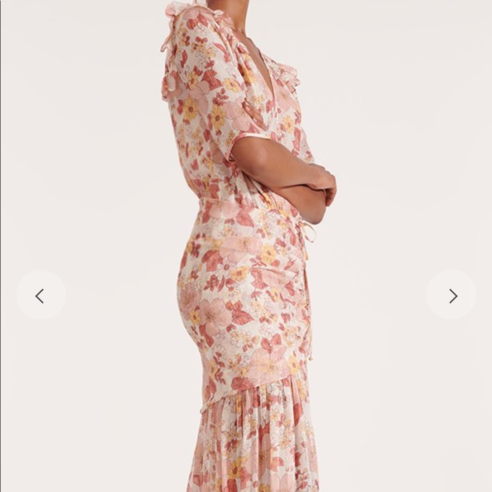 Veronica Beard Pink Floral Wrap Maxi Dress - Picture 4 of 8